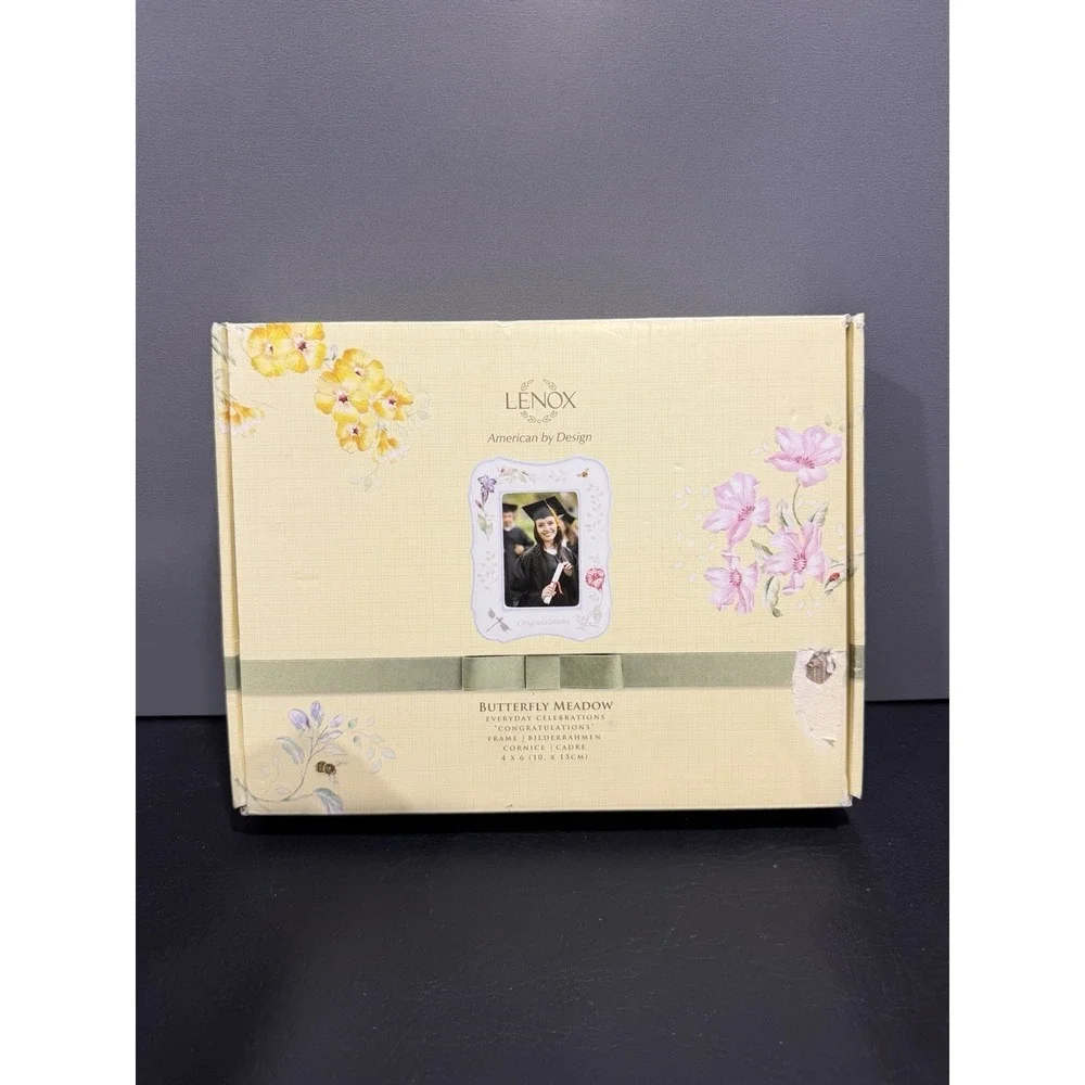 Lenox Butterfly Meadow Floral Photo Frame 5x7 Porcelain Open Box 9
